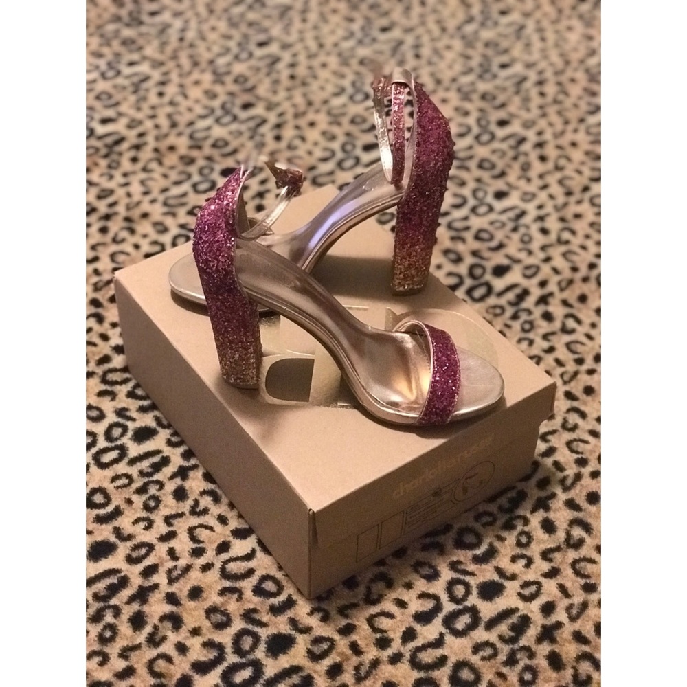 Glitter pink heels